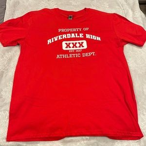 Gildan soft style t-shirt. Color red. Riverdale High.